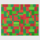 Steine aus rotem und grünem Gebäude | Weihnachten Geschenkpapier (Flach)