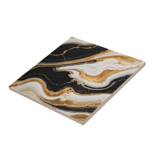 Steine aus schwarzem Gold 3 Keramiken Tile Fliese (Seite)