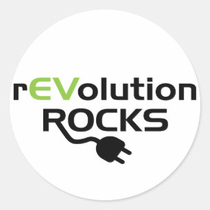 Steine für Elektrofahrzeuge - EV Runder Aufkleber