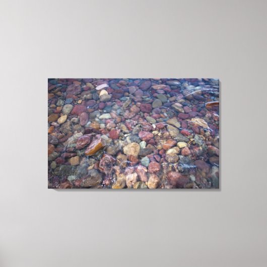 Steine im See am Glacier Nationalpark Leinwanddruck (Vorderseite)