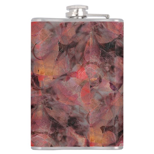 Steine in roten Farbtönen auf schwarz-grauem Hinte Flachmann (Rückseite)