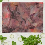 Steine in roten Farbtönen auf schwarz-grauem Hinte Geschirrtuch (Gefaltet)