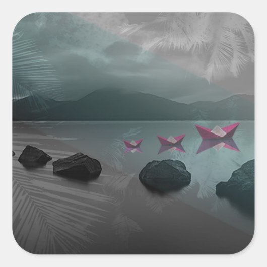 Steine Quadratischer Aufkleber (Vorderseite)