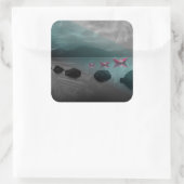 Steine Quadratischer Aufkleber (Tasche)