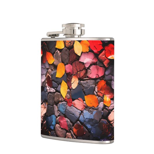 Steine und Blätter Flachmann (Links)