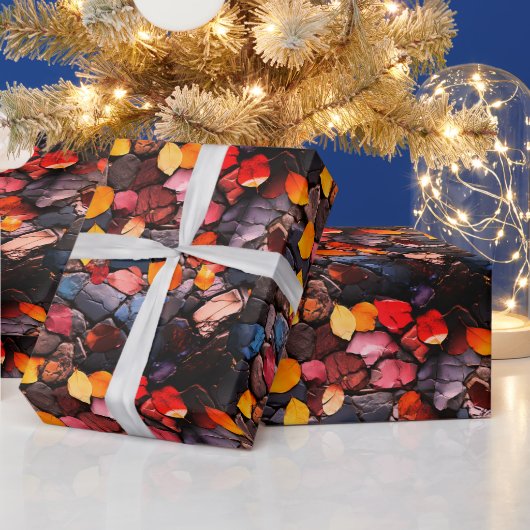Steine und Blätter Geschenkpapier (Feiertage)