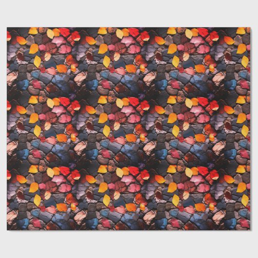 Steine und Blätter Geschenkpapier (Flach)