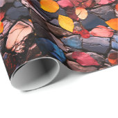 Steine und Blätter Geschenkpapier (Rolleneckpunkt)