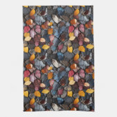 Steine und Blätter Geschirrtuch (Vertikal)