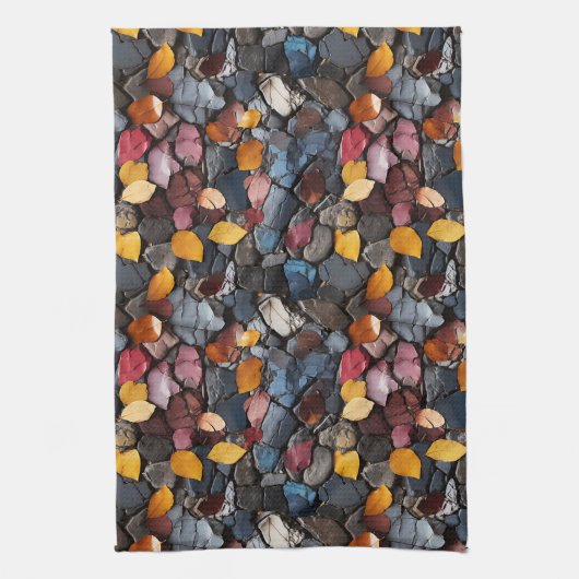 Steine und Blätter Geschirrtuch (Vertikal)
