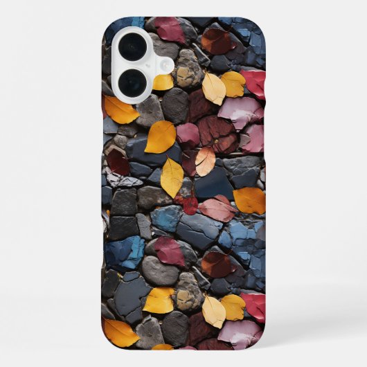 Steine und Blätter iPhone Hülle (Rückseite)