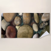 Steine und Name Strandtuch (Vorderseite)