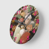 Steine und Winkel Runde Wanduhr (Winkel)