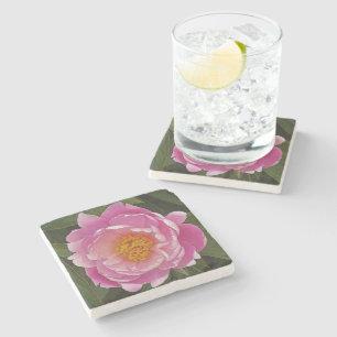 STEINER UNTERSETZER MIT PINKSPRITZE (PEONY LIEBCHE