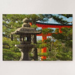 Steinerne Laterne und Torii-Tor Puzzle