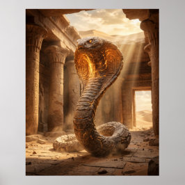 Steinernen Kobra-Wüsten-Tempel Poster