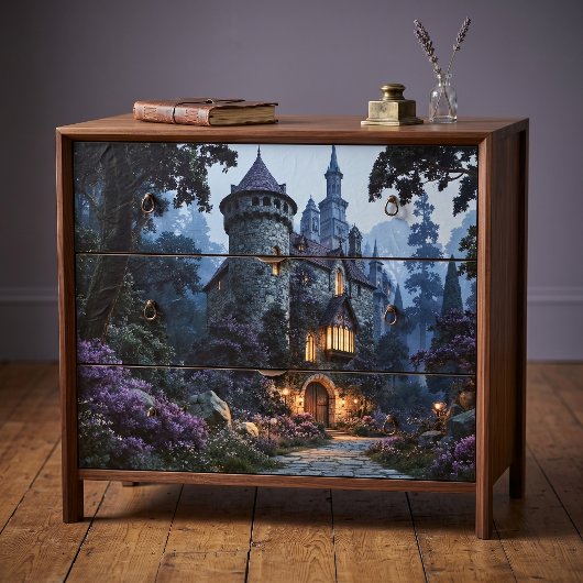 Steinernes Turm Fantasy Schloss Decoupage Seidenpapier