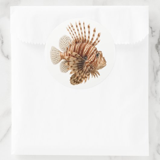 Steinfisch Runder Aufkleber (Tasche)