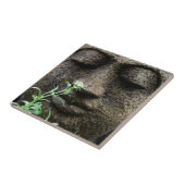 Steingartenstatue mit Blume Fliese (Seite)