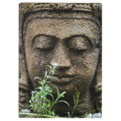 Steingartenstatue mit Blume Klemmbrett (Rückseite)
