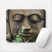 Steingartenstatue mit Blume Mousepad (Mit Mouse)