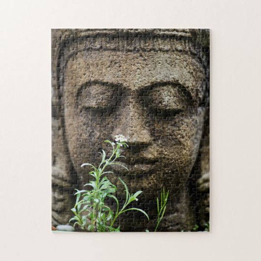 Steingartenstatue mit Blume Puzzle (Vertikal)