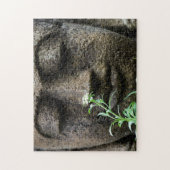 Steingartenstatue mit Blume Puzzle (Vertikal)