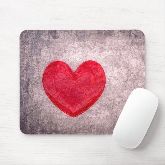 Steingewaschenes Herz Mousepad (Mit Mouse)