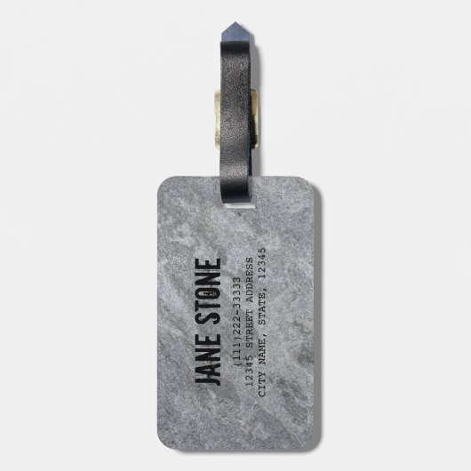 Steingranitstruktur, graue Steinzeug Gepäckanhänger (Rückseite vertikal)