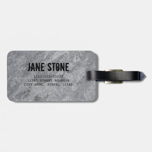 Steingranitstruktur, graue Steinzeug Gepäckanhänger (Rückseite horizontal)