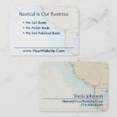 Steinhatchee FL Boating Nautical Chart Blue Tan Visitenkarte (Vorne/Hinten)