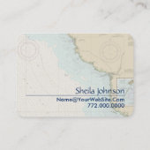 Steinhatchee FL Boating Nautical Chart Blue Tan Visitenkarte (Rückseite)