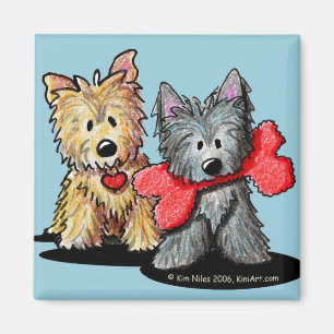Steinhaufen-Terrier-Duo Magnet