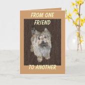 Steinhaufen-Terrier-Gruß-Karte Karte (Gelbe Blume)