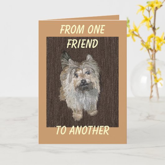 Steinhaufen-Terrier-Gruß-Karte Karte (Gelbe Blume)