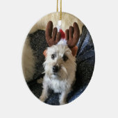 Steinhaufen-Terrier"Ren-" Weihnachtsverzierung Keramikornament (Rechts)