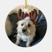 Steinhaufen-Terrier"Ren-" Weihnachtsverzierung Keramikornament (Vorne)