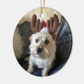 Steinhaufen-Terrier"Ren-" Weihnachtsverzierung Keramikornament (Links)