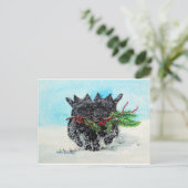 Steinhaufen-Terrier-Weihnachten Feiertagspostkarte (Stehend Vorderseite)