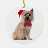 Steinhaufen-Terrier-Weihnachtsverzierung Keramik Ornament (Vorne)