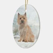 Steinhaufen-Terrier-Weihnachtsverzierung Keramik Ornament (Links)