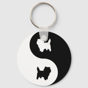 Steinhaufen Terrier Yin Yang Schlüsselanhänger