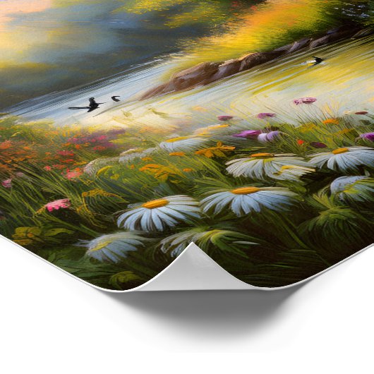 Steinhaus am Fluss 1 Poster (Ecke)