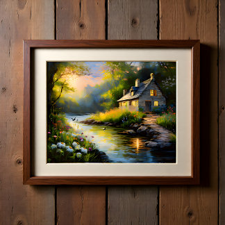 Steinhaus am Fluss 1 Poster