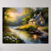 Steinhaus am Fluss 1 Poster (Vorne)