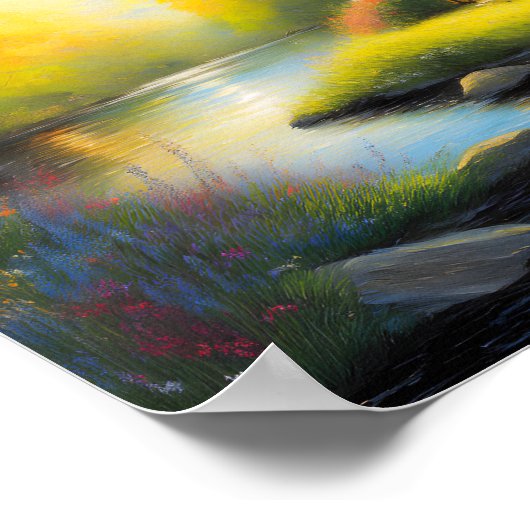 Steinhaus am Fluss 2 Poster (Ecke)