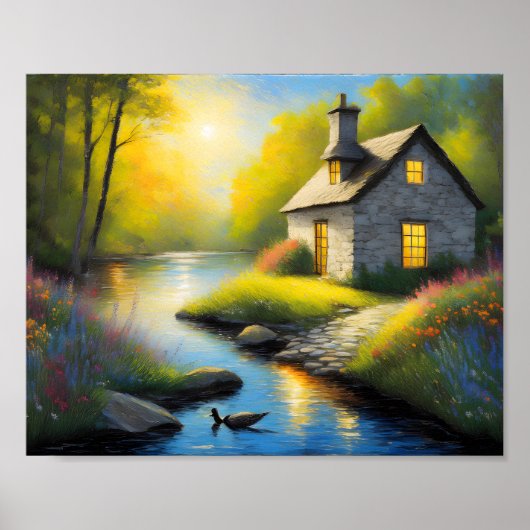 Steinhaus am Fluss 2 Poster (Vorne)