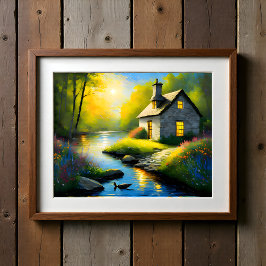 Steinhaus am Fluss 2 Poster