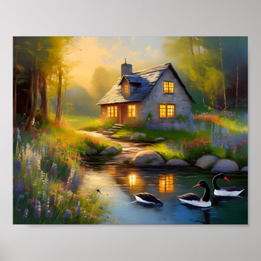 Steinhaus am Fluss 3 Poster (Vorne)