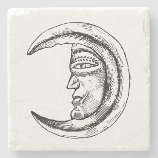 SteinHilal sichelförmiges Mond-Schwarzes Steinuntersetzer (Vorderseite)